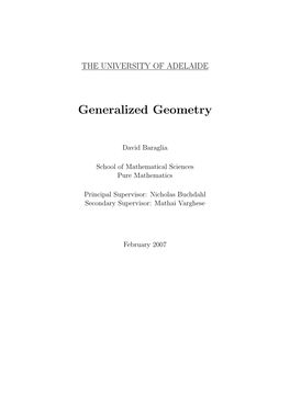Generalized Geometry