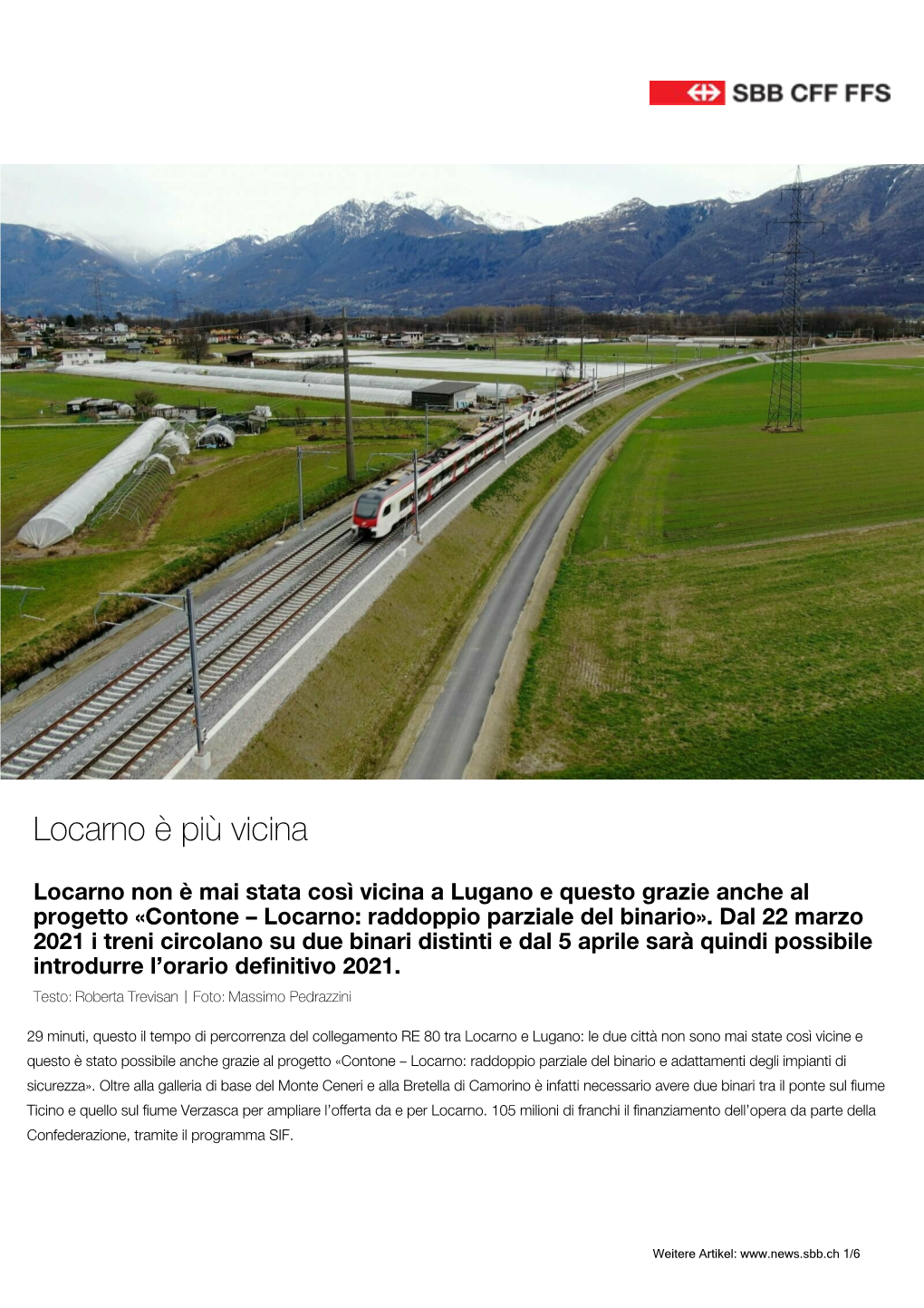 Locarno È Più Vicina | SBB News