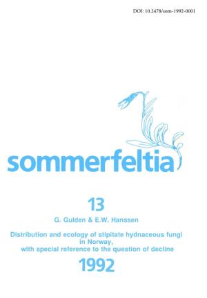 G. Gulden & E.W. Hanssen Distribution and Ecology of Stipitate Hydnaceous Fungi in Norway, with Special Reference to The