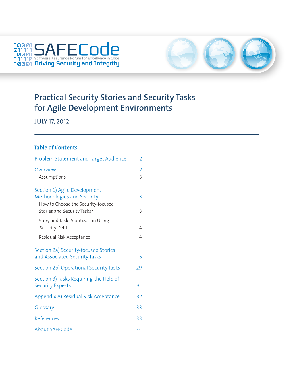 Practical Security Stories and Security Tasks for Agile Development Environments JULY 17, 2012