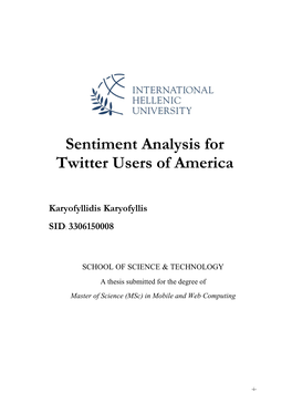 Sentiment Analysis for Twitter Users of America