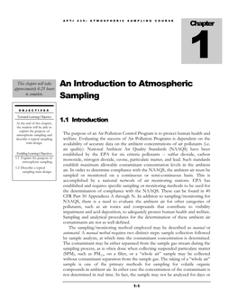 An Introduction to Atmospheric Sampling