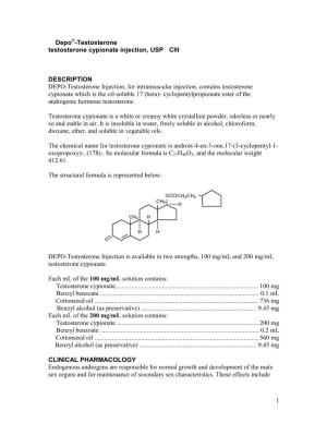 Depo®-Testosterone Label