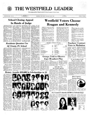 THEWESTFIELD LEADER the Leading and Most Widely Circulated Weekly Newspaper in Union County