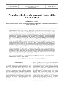 Picoeukaryote Diversity in Coastal Waters of the Pacific Ocean
