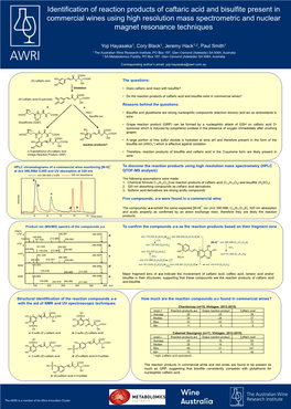 Identification of Reaction Products of Caftaric Acid and Bisulfite Present In