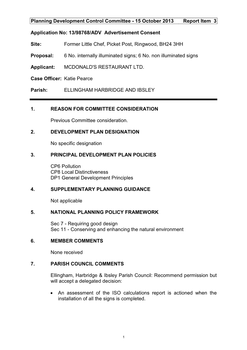 Planning Development Control Committee - 15 October 2013 Report Item 3