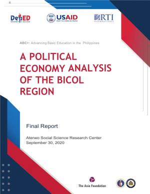 A Political Economy Analysis of the Bicol Region
