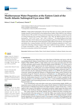 Mediterranean Water Properties at the Eastern Limit of the North Atlantic Subtropical Gyre Since 1981