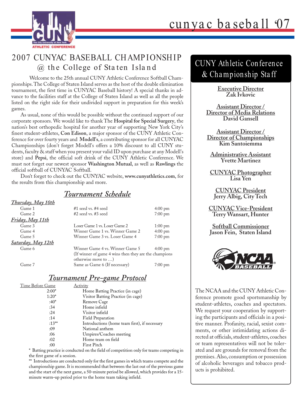 2007 Softball Program