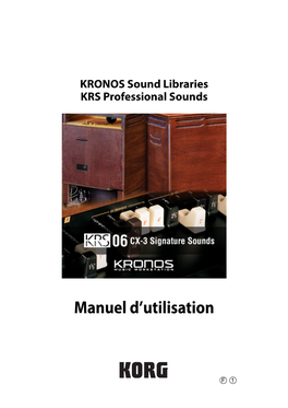KRS-06 CX-3 Signature Sounds Manuel D'utilisation