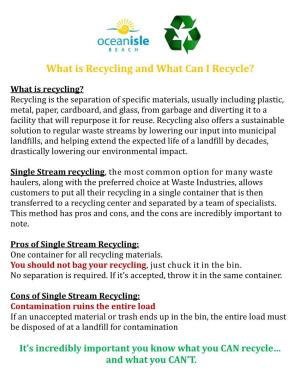 What Is Recycling and What Can I Recycle?