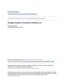 Strategic Analysis of Lululemon Athletica, Inc