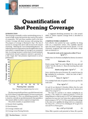 Quantification of Shot Peening Coverage