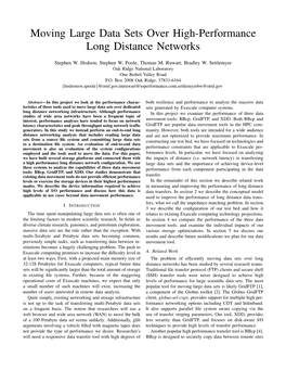 Moving Large Data Sets Over High-Performance Long Distance Networks