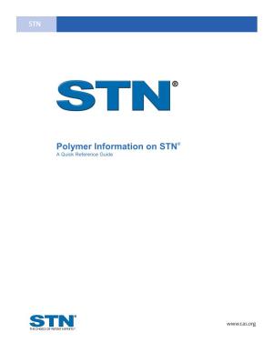 Polymer Information on STN a Quick Reference Guide