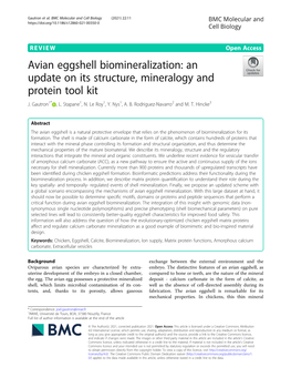Avian Eggshell Biomineralization: an Update on Its Structure, Mineralogy and Protein Tool Kit J