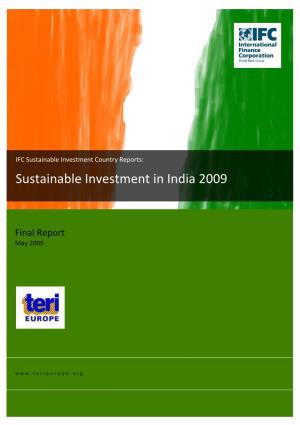 Sustainable Investment in India 2009