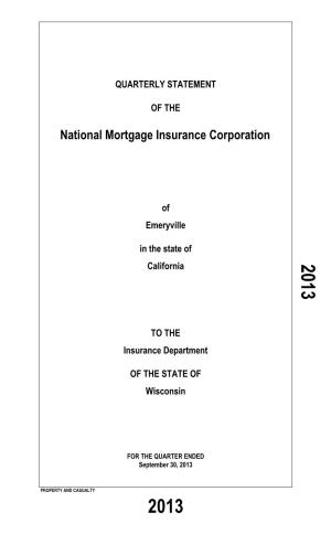 National Mortgage Insurance Corporation National Mortgage PROPERTY and CASUALTY PROPERTY and CASUALTY COMPANIES - ASSOCIATION EDITION