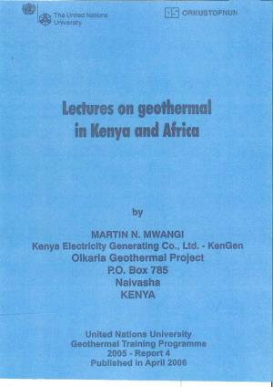 Lectures on Geothermal in Kenya and Africa