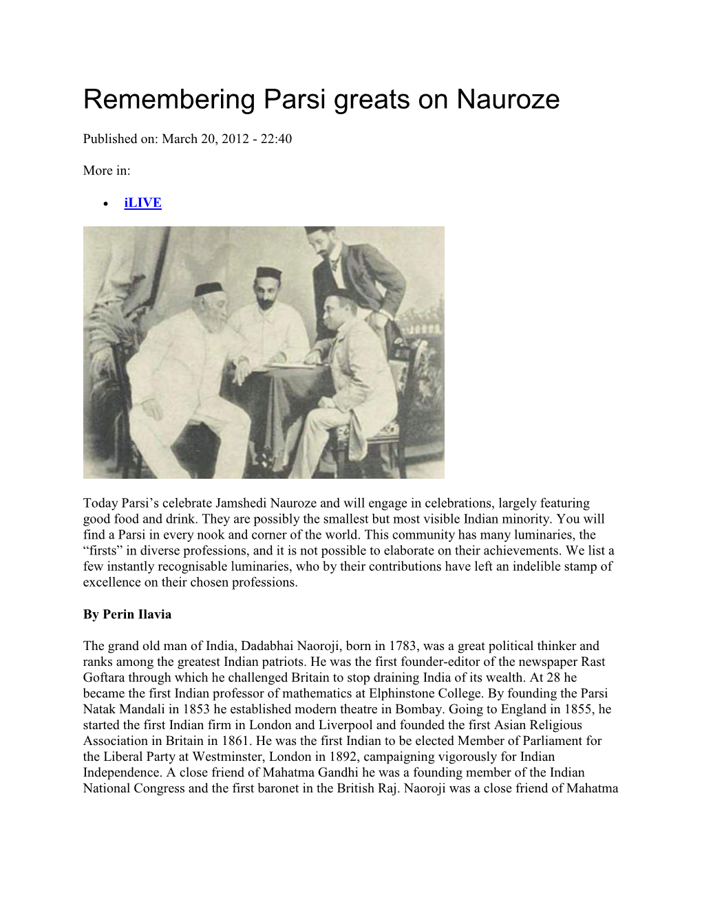 Remembering Parsi Greats on Nauroze