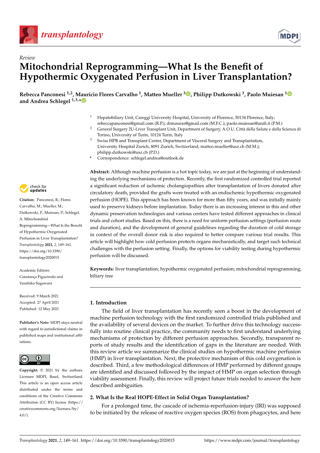 Mitochondrial Reprogramming—What Is the Benefit of Hypothermic