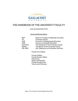 The Handbook of the University Faculty