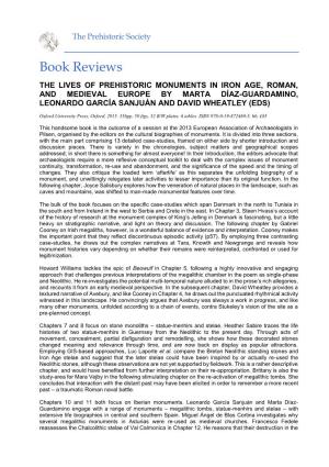 The Lives of Prehistoric Monuments in Iron Age, Roman, and Medieval Europe by Marta Díaz-Guardamino, Leonardo García Sanjuán and David Wheatley (Eds)