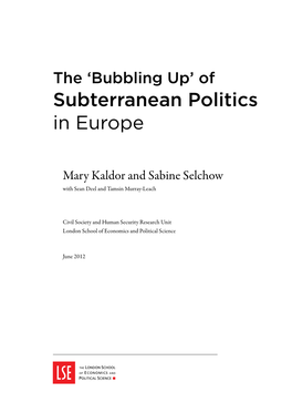 'Bubbling Up' of Subterranean Politics in Europe