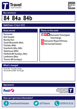 84 84A 84B Valid From: 12 April 2021