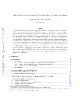 Hamiltonian Simulation by Uniform Spectral Amplification