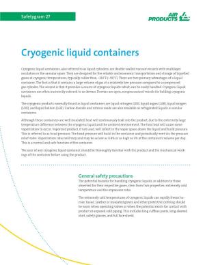 Cryogenic Liquid Containers