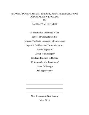 RIVERS, ENERGY, and the REMAKING of COLONIAL NEW ENGLAND by ZACHARY M