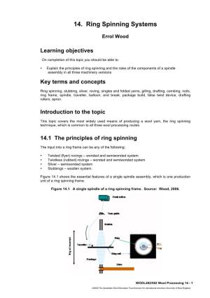 14. Ring Spinning Systems