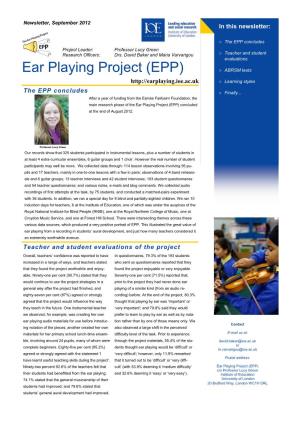 Ear Playing Project (EPP)  ABRSM Tests  Learning Styles