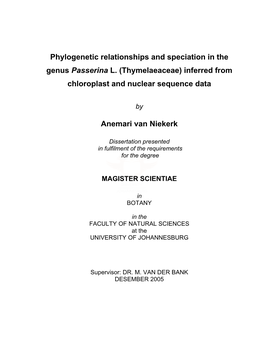 Phylogenetic Relationships and Speciation in the Genus Passerina L