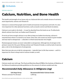 Calcium, Nutrition, and Bone Health - Orthoinfo - AAOS 6/14/19, 2:32 PM