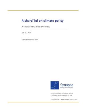 Richard Tol on Climate Policy
