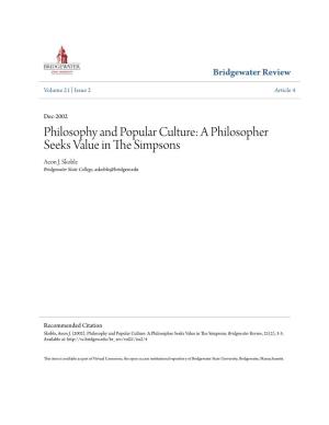 Philosophy and Popular Culture: a Philosopher Seeks Value in the Imps Sons Aeon J