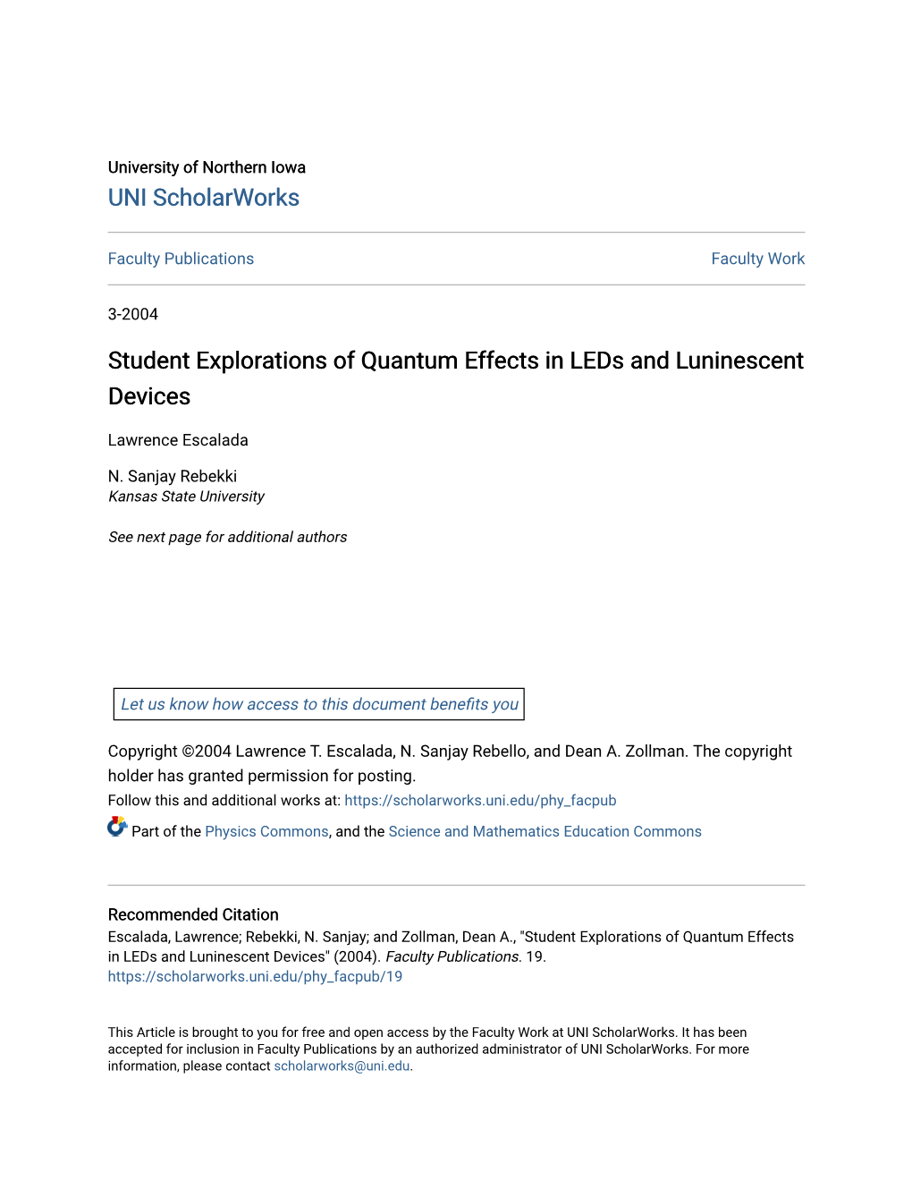 Student Explorations of Quantum Effects in Leds and Luninescent Devices