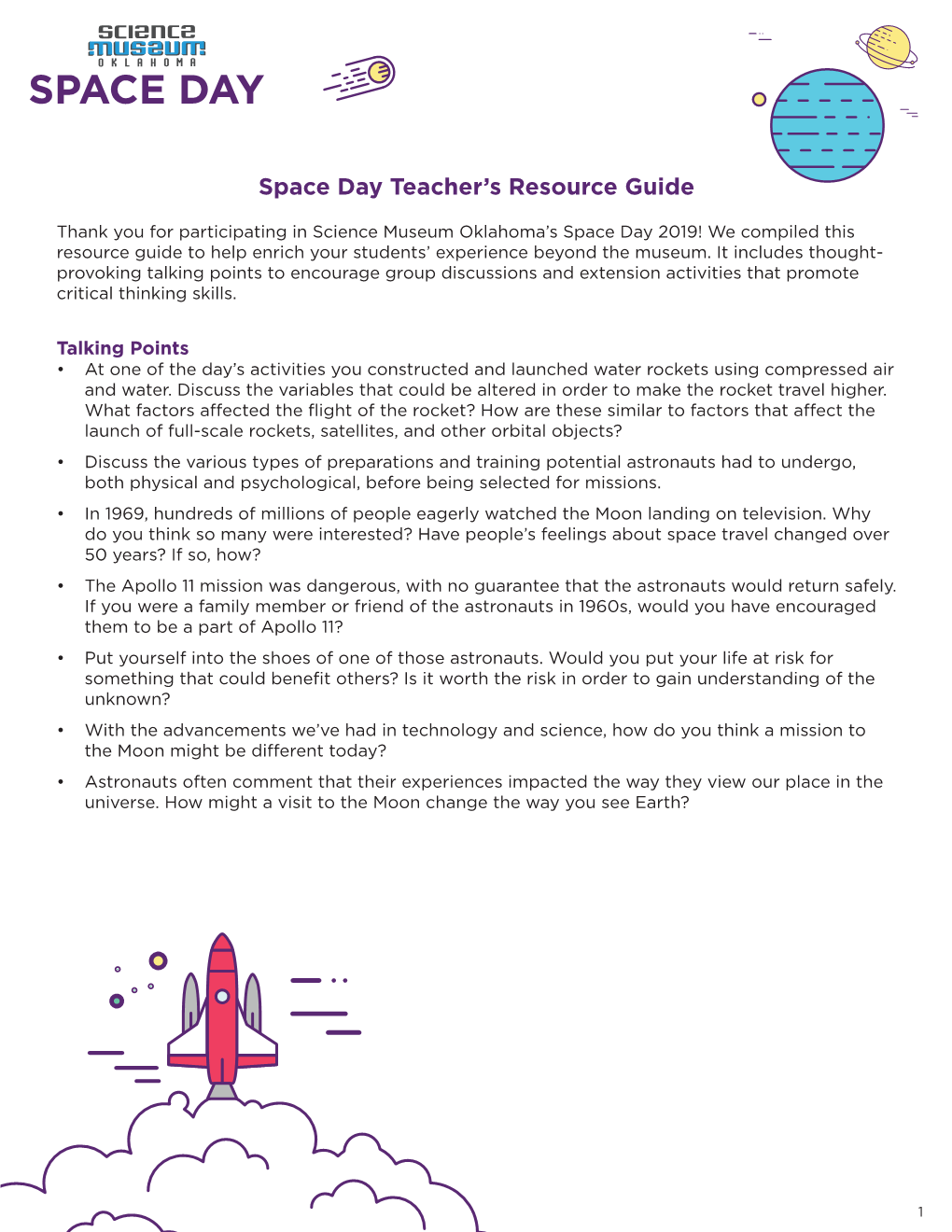 Space Day Teacher's Resource Guide