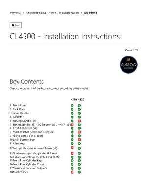 CL4500 - Installation Instructions
