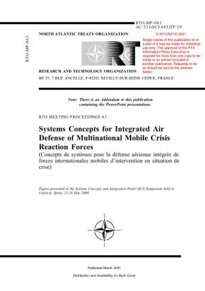 Systems Concepts for Integrated Air Defense of Multinational Mobile