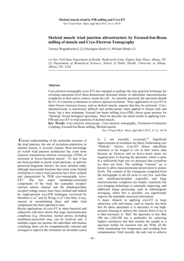 Skeletal Muscle Triad Junction Ultrastructure by Focused-Ion-Beam Milling of Muscle and Cryo-Electron Tomography