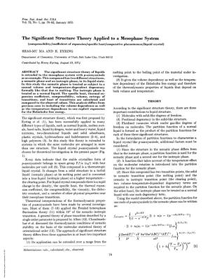 The Significant Structure Theory Applied to a Mesophase System