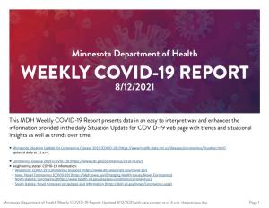MDH Weekly COVID-19 Report 8/12/2021
