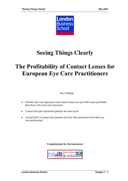 Seeing Things Clearly the Profitability of Contact Lenses for European