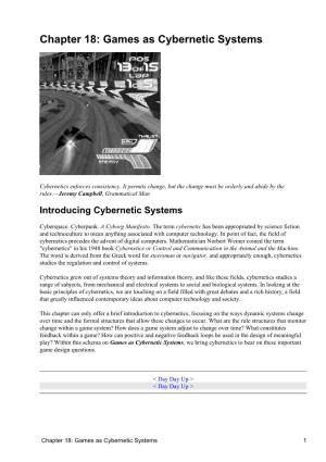 Chapter 18: Games As Cybernetic Systems