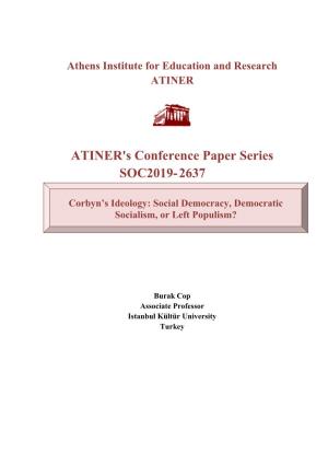 ATINER's Conference Paper Series SOC2019-2637