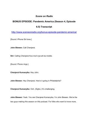 Scene on Radio BONUS EPISODE: Pandemic America (Season 4
